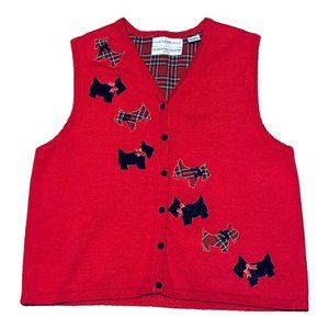 Marisa Christina Scotty Dog Vest Large The Christmas Collection 2000 Red Vintage